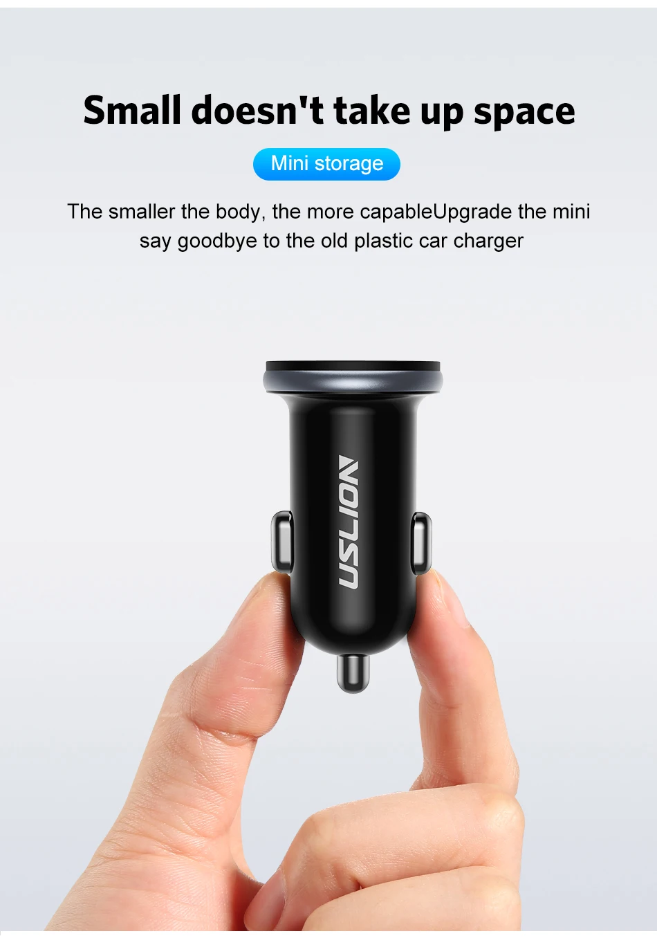 USLION автомобильное зарядное устройство для быстрой зарядки для мобильного телефона Универсальный двойной Usb адаптер для быстрой зарядки мини-адаптер для автомобиля 5 в 2,1 а мощность