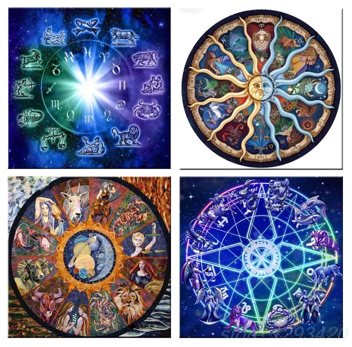DIY 5D Diamond Painting Cross stitch kits 12 zodiac signs Needlework