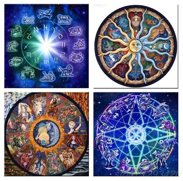 DIY 5D Diamond Painting Cross stitch kits 12 zodiac signs Needlework
