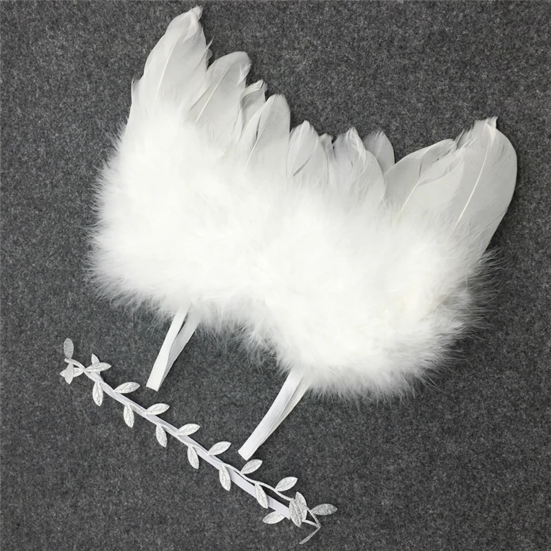 

Angle Wings Feather Wings Baby Girl Headband Photo Shoot Baby Prop Accessories Photography Props For Baby 0-6 Months Fotografia