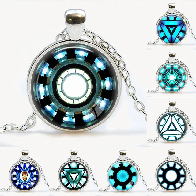 Handmade Iron Man Necklace Arc Reactor Pendant Tony Stark  