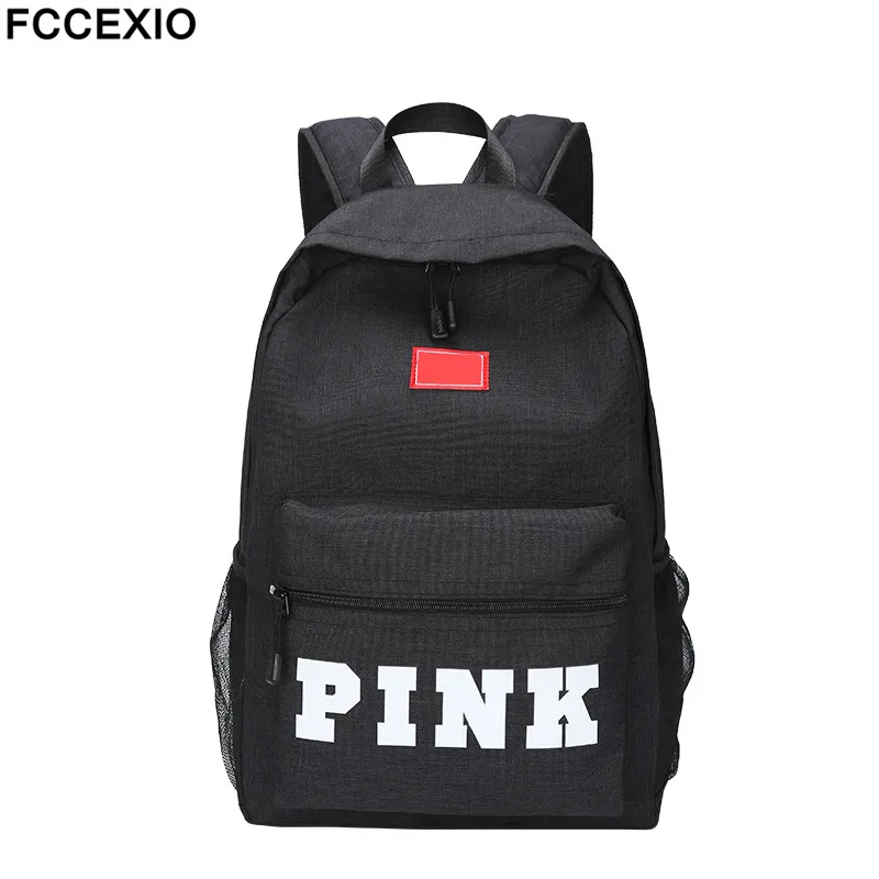 Fccexio New Pink Letter Backpack Funnly Vs Love Pink Backpack