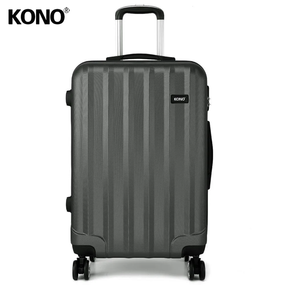 

KONO Rolling Luggage Travel Suitcase Carry-ons Trolley Case Bags 4 Wheels Spinner Hardside ABS 20 24 28 Inch Set Grey YD1773L