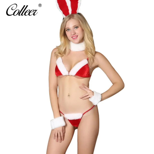 COLLEER 2017 Sexy Underwear Set Game Bunny Rabbit Three Point Bikini