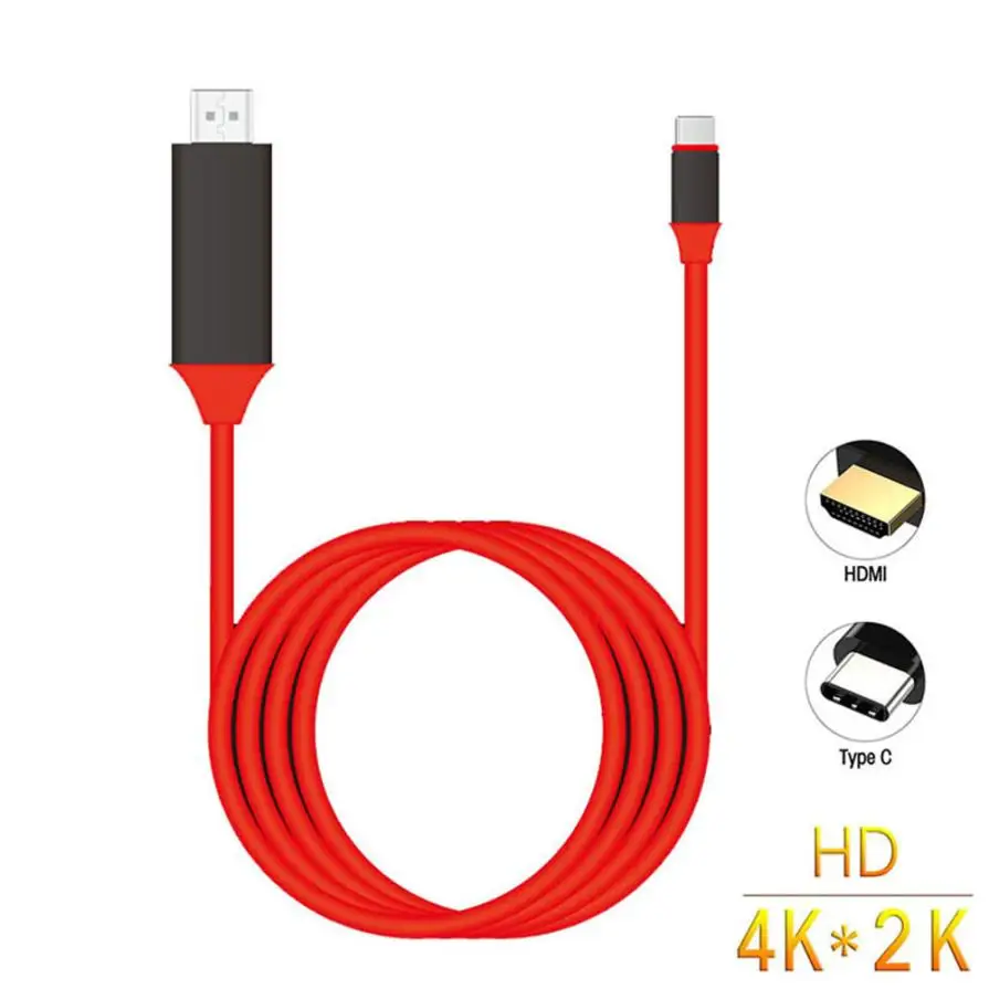 USB-C USB 3.1 Type-C Male to HDTV HDMI Male Cable 4K Adapter Cable for Samsung Galaxy S8/S8+ drop shipping aug1 E22#3