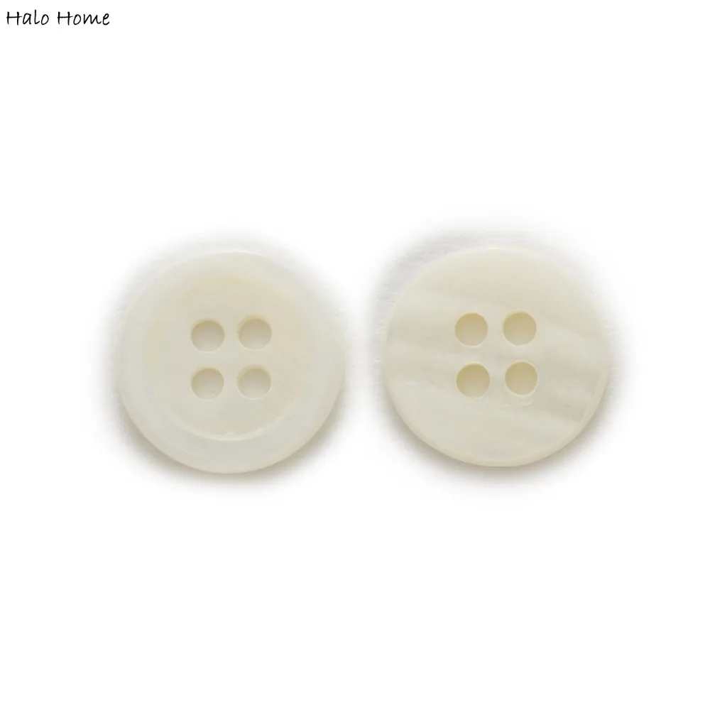 11-12mm Optional 20pcs Classic Shirt 4 Hole Round Shell Buttons Home Sewing Scrapbooking Clothing Decor 2