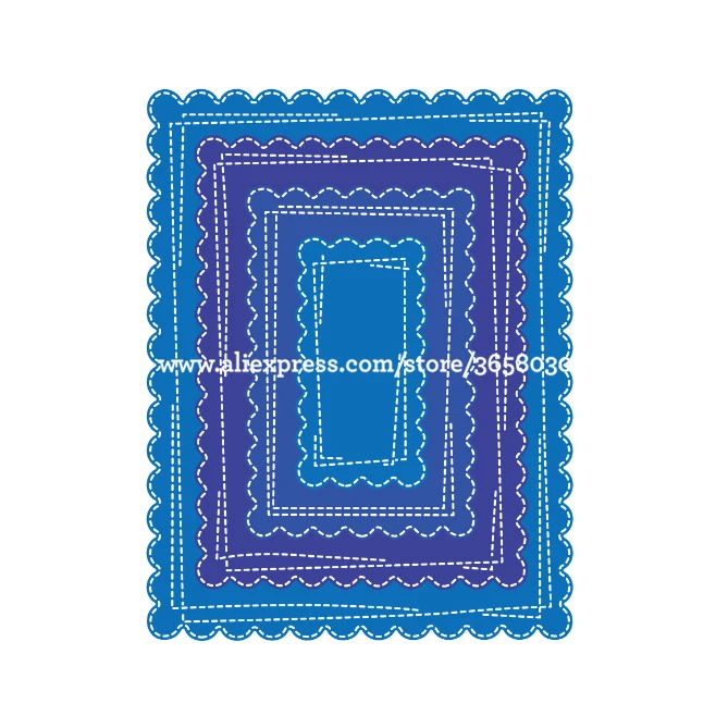 

Large Size 15cm Double Sew Thread Rectangle Metal Die cutting Dies For DIY Scrapbooking Photo Album Embossing Folder 8101681