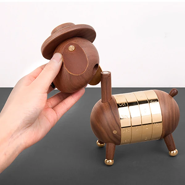 Деревянный щенок календарь европейская мебель творческие подарки деревянные игрушки для собак скандинавские ремесла деревянное домашнее