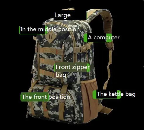50L походные тактические сумки, многоцветные нейлоновые водонепроницаемые Рюкзаки большой емкости, рюкзаки для кемпинга, альпинизма, походов, охоты