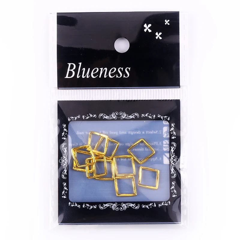 Blueness украшения для ногтей с золотым бриллиантом Дизайн маникюрный гель лак сплав