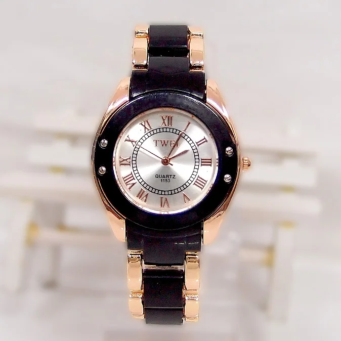 

black white good quality rose gold tone fashion quartz watch women ladies dress wristwatch 2C164