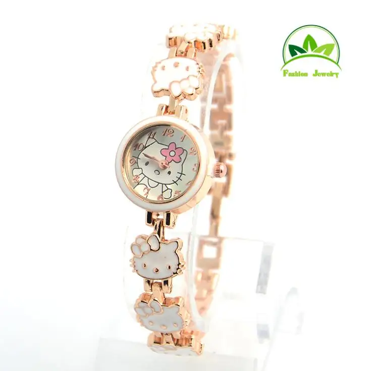 Hot Sales Lovely Hello Kitty Watch Children Girls Women Fashion Dress Quartz Wrist Watch GO085