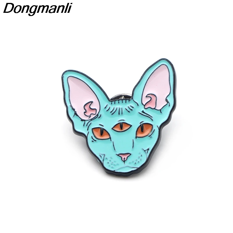 P2454 Dongmanli милые заколки для лацканов в виде кошки Сфинкса эмалированные броши