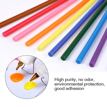 

Kuke 20pcs Hot Melt Glue Sticks 7/11mm*200mm Colorful Non-Toxic DIY Glue Stick for Glue Gun Craft Album Repair Tools for Alloy