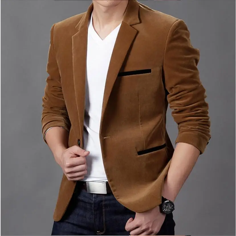 Mens blazer new fashion Slim fit suit jacket plus size