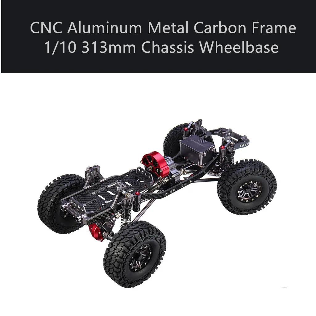 Детали модели 1/10 CNC RC Rock Crawler truck carbon fiber frame 313 мм для AXIAL SCX10 4WD L0625|Детали и