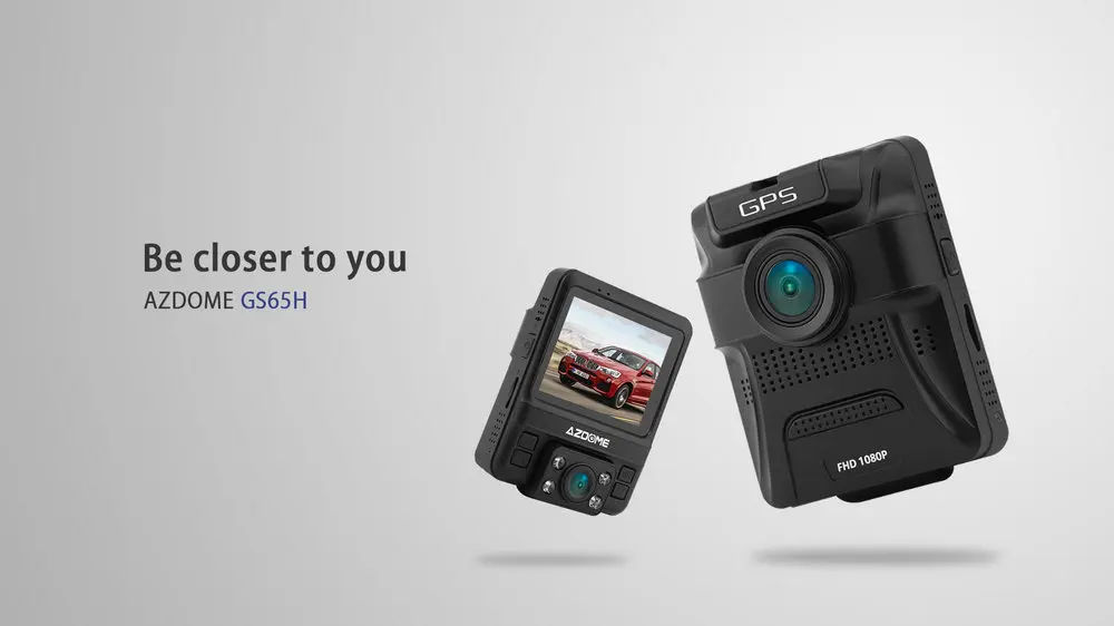 Azdome GS65H Novatek 96655 Автомобильный видеорегистратор двойная камера GPS трекер супер HD