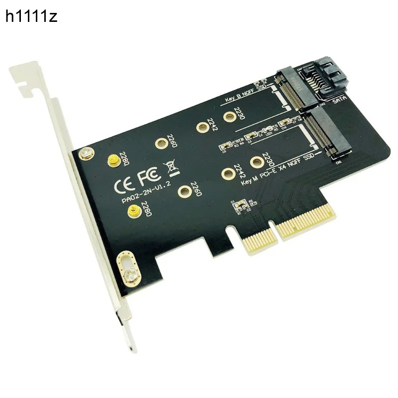 Адаптер PCIE M2 SSD NVME M Key на базе SATA B к PCI E 3 0x4 контроллеру конвертерная карта