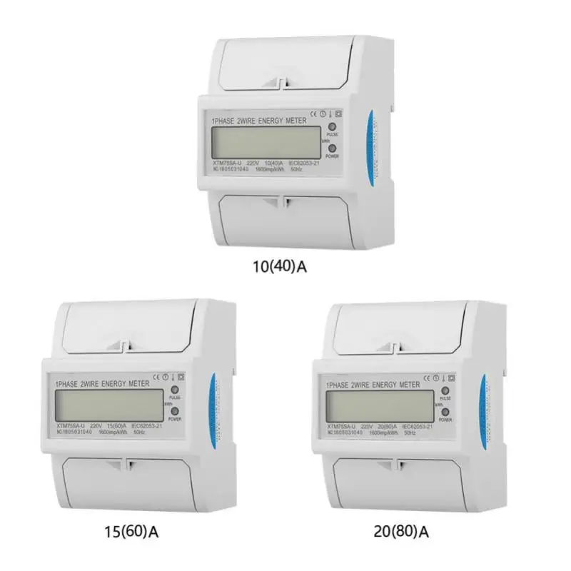 

220V LCD Digital Din-rail Energy Meter 1 Phase 2 Wire 4P DIN-Rail Electric Meter Electronic KWh Tester Meter New Arrival
