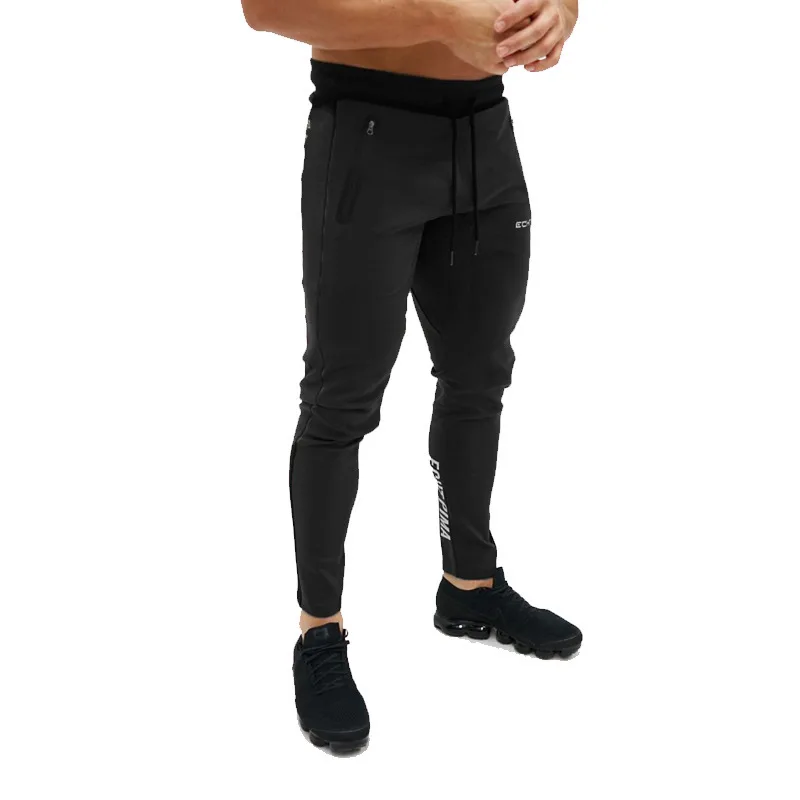 Осенние новые мужские хлопковые спортивные штаны для бега фитнес, бодибилдинг, тренировка, мужские повседневные модные брендовые обтягивающие штаны