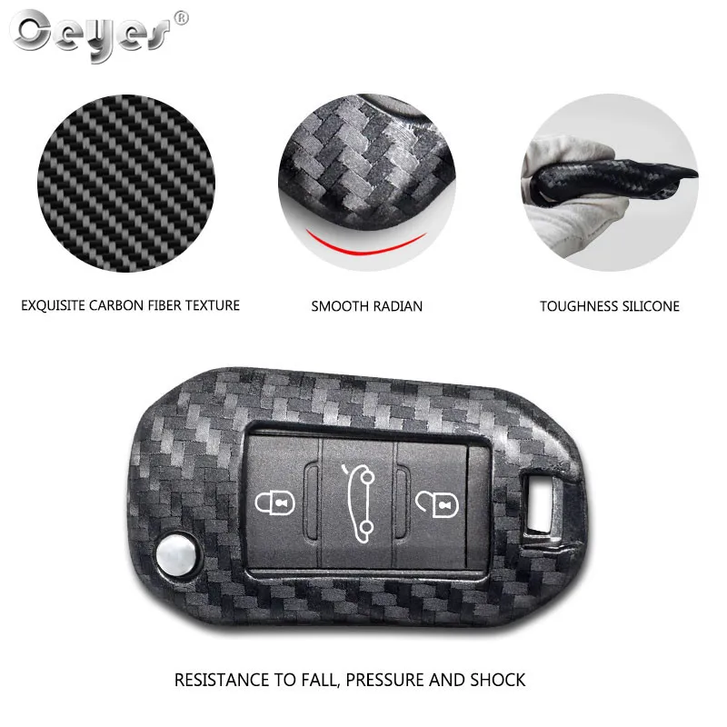 Ceyes Car Styling Silicone Key 3 Remote Cover Fob Case key case cover key case remote control case cover For Peugeot 3008 208 308 508 408 2008 307 4008 For Citroen C4 Accessories