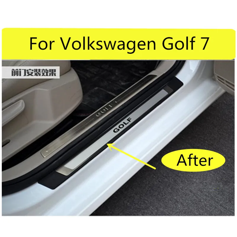 Высокое качество нержавеющая сталь+ ABS Накладка/дверной порог протектор стикер автомобиля Стайлинг для Volkswagen Golf 7