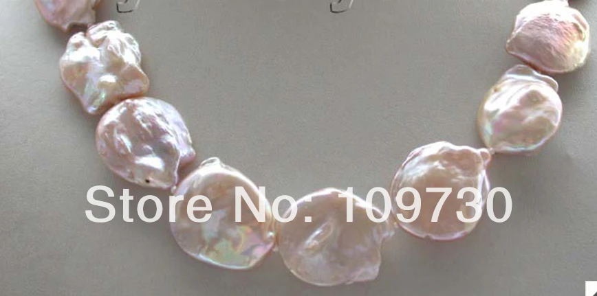 

Jewelry 002401 Genuine Natural pink Reborn Keshi Pearl Necklace 14KGP