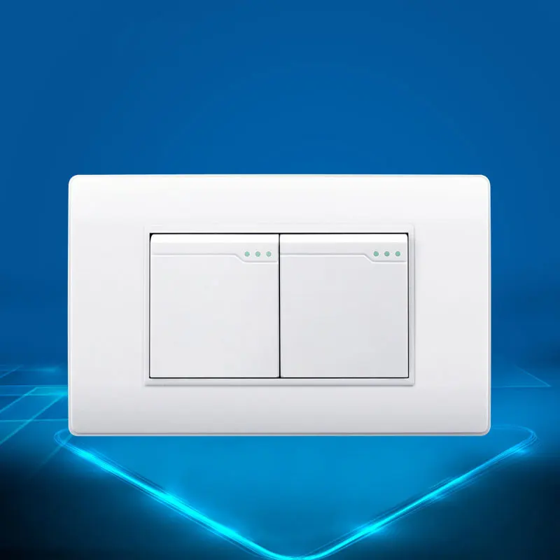 

American two open single-control switch South American PC panel 16A U.S. standard two open double-control wall switch