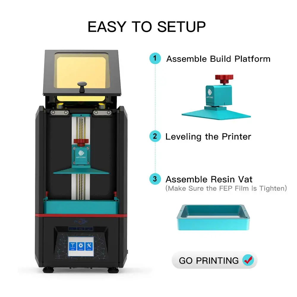 Новый ANYCUBIC Photon S 3d принтер лазерный SLA/lcd УФ Смола Jewerly слайсер скорость 2 8