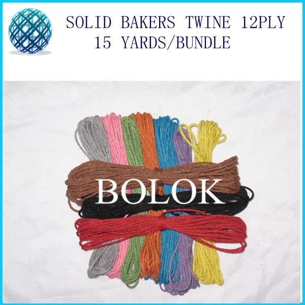 

10 color plain bakers twine 40pcs/lot 15yards/bundle 2mm 12 ply solid cotton twine by free shipping