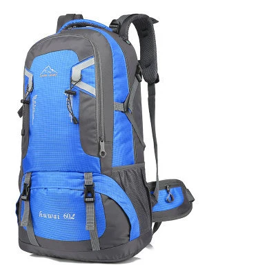 Водонепроницаемый 60L мужской рюкзак унисекс, дорожная сумка, спортивная сумка, рюкзак для альпинизма, туризма, кемпинга для мужчин - Цвет: Синий