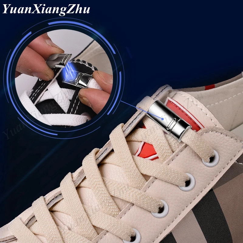 New Elastic Magnetic Locking ShoeLaces Creative 1Second Quick No Tie Shoe laces Kids Adult Unisex Shoelace Sneakers Shoe Laces