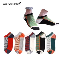 Morematch 1 пара мужские носки полосатые хлопковые носки весна лето спортивные носки 5 цветов