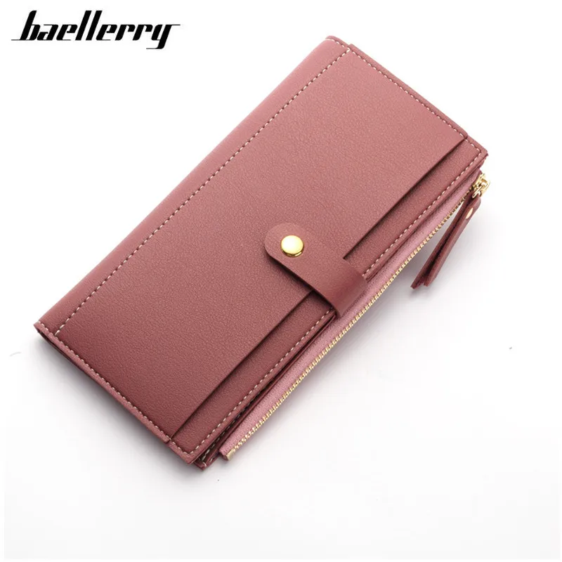 Long Solid Luxury Brand Women Wallets Fashion Hasp Leather Wallet Female font b Purse b font