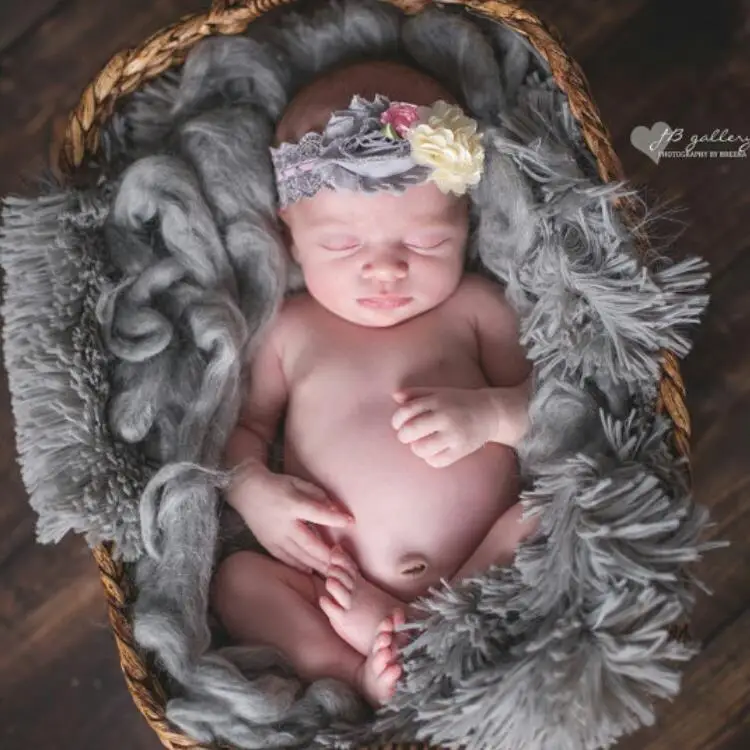 Чистая шерсть наполнитель Подушка Одеяло Flokati новорожденный реквизит для фотосессии Корзина Аксессуары для детской фотосессии для студии