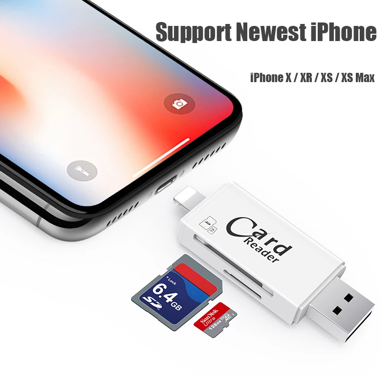 3 In 1 SD TF Card Reader Lightning Micro USB 2 0 3 0 Compatible Adapter 5