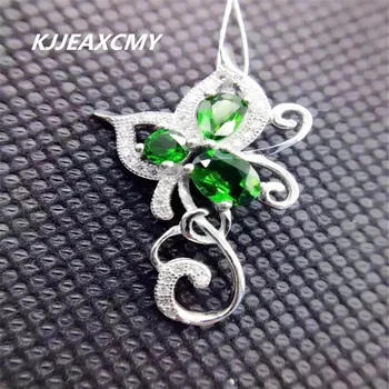 

KJJEAXCMY boutique jewelry, Natural diopside pendant pendant jewelry jewelry female 925 silver jewelry processing