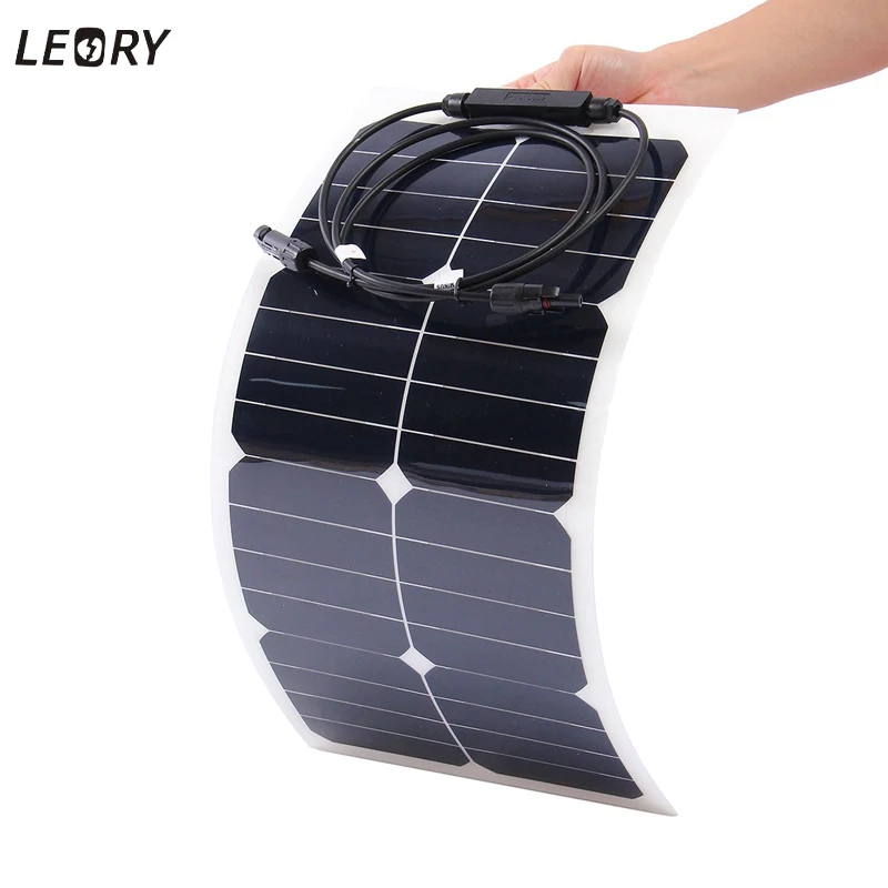 

LEORY 25W 18V Flexible Sun Power Solar Panel Auto Car Photovoltaic Solar Cells Energy Battery Charger For RV Camp Boat .