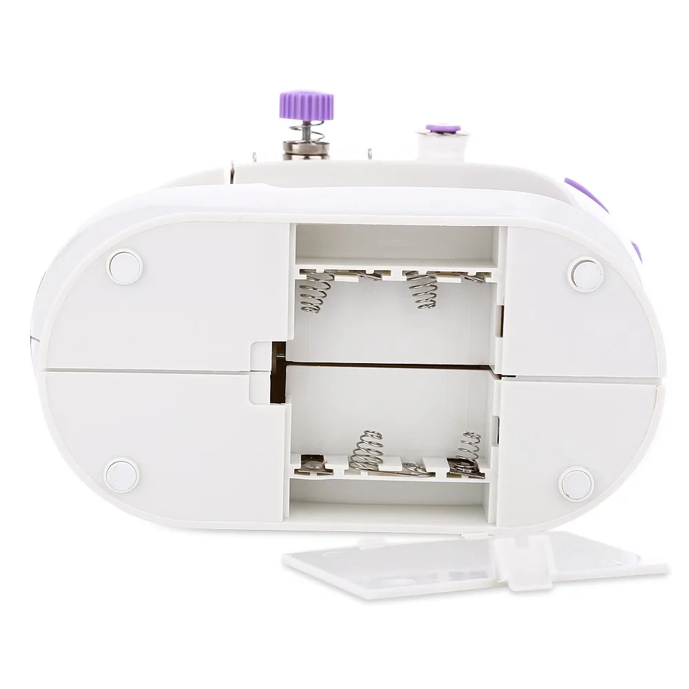 Мини-электрическая ручная швейная машина с двойной регулировкой скорости, светильник с AC100-240V для ног, швейная машина с двойными нитями