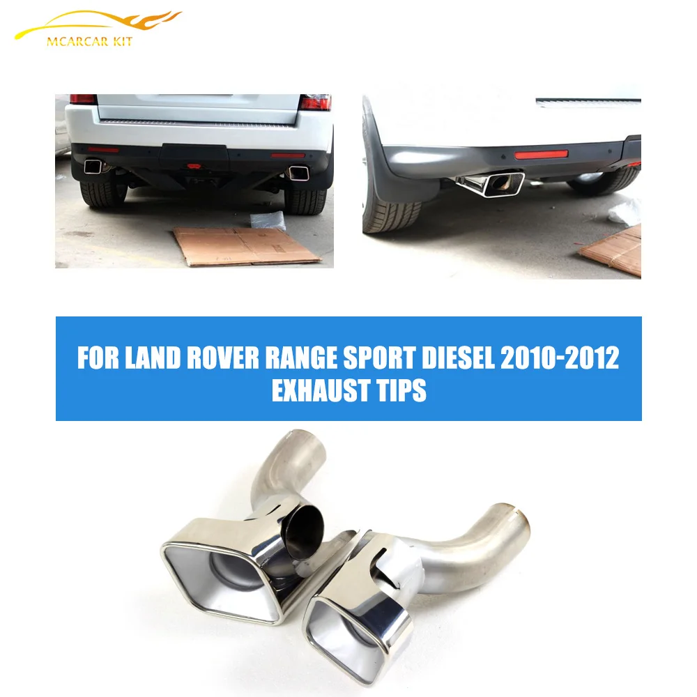 Stainless Steel Exhaust Pipe Tips Auto Car Muffler End Tips Fit For Land Rover Range Sport Diesel 2010-2012 Stainless Steel Exhaust Pipe Tips Auto Car Muffler End Tips Fit For Land Rover Range Sport Diesel 2010-2012