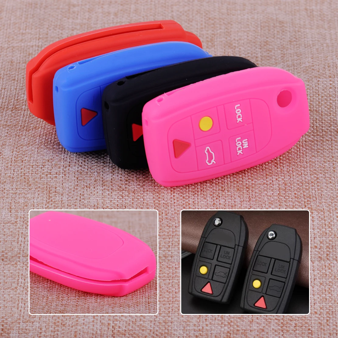 

CITALL 5 Buttons Silicone Car Remote Key Cover Shell Case Fob Fit For Volvo S60 S80 V70 XC70 XC90 C30 C70 V50 S40