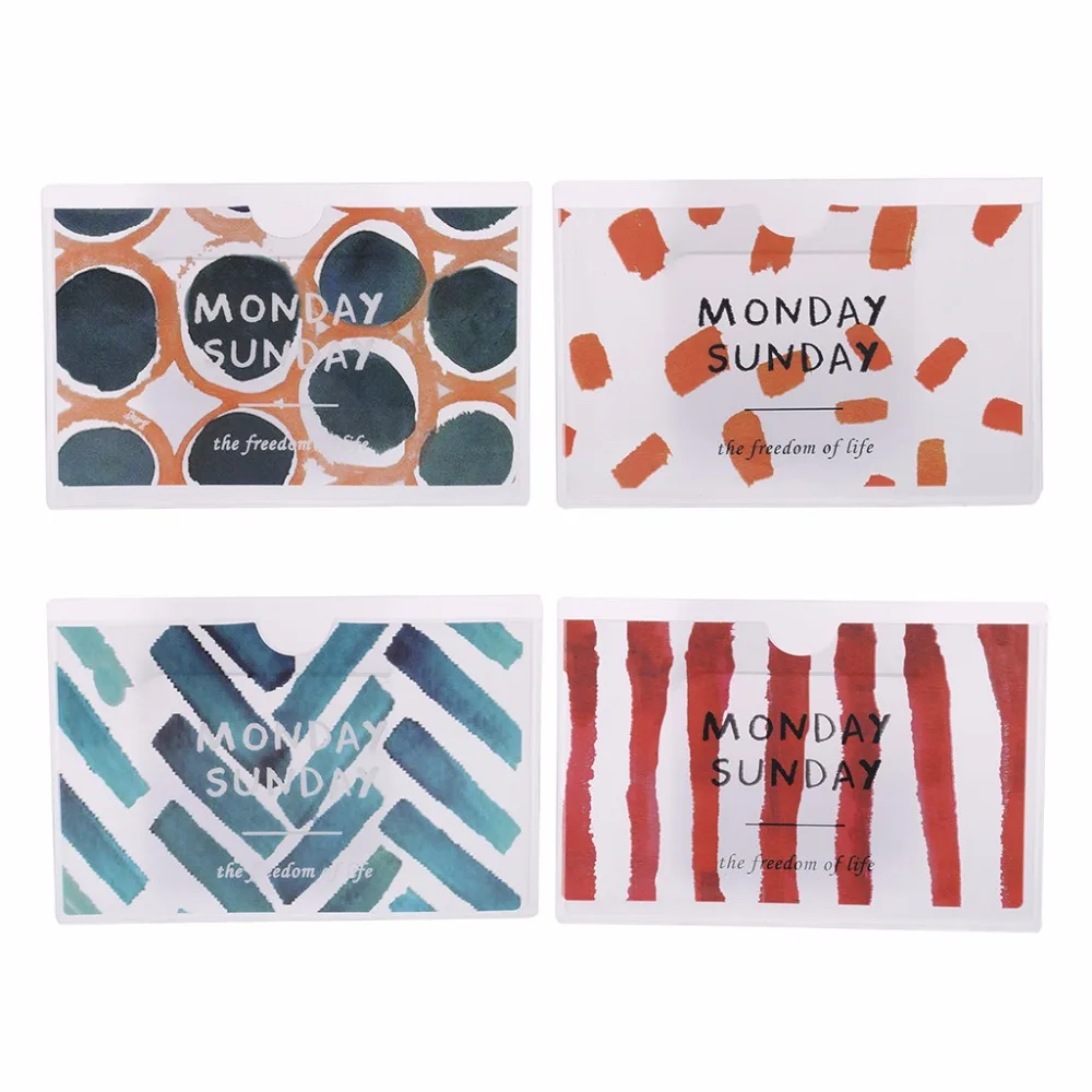 

THINKTHENDO Fashion Transparent Card Holders Kid Boys Girls Students School Bus Cards Protection Case Cover