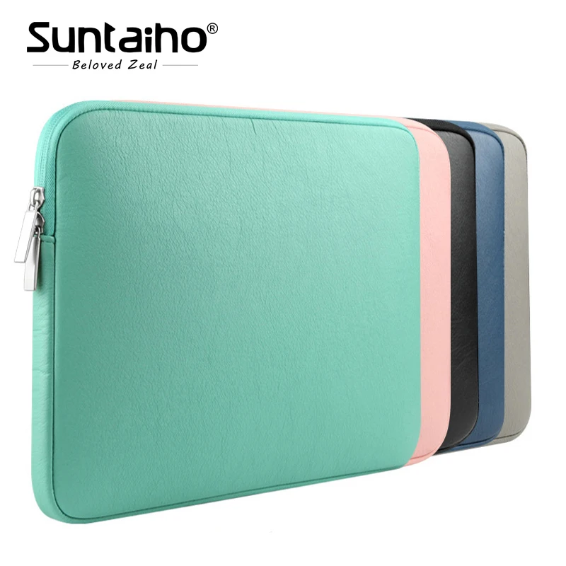 NEW PU Leather Waterproof Laptop Sleeve Bag Protective Zipper Notebook