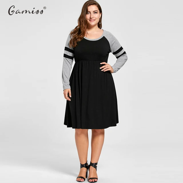 gamiss plus size new fashion women clothing long sleeve patchwork aliexpress plus size dresses