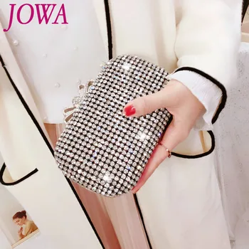 

2019 New Design Evening Bags Women's Fashion Mini Handbag Shiny Diamonds Bow Clutches Nithg Purse Wedding Party Package 2 Colors