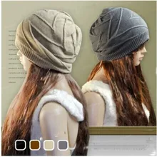 Зимняя мода, Твиловые вязаные шапки для мужчин и женщин, двойная теплая шапка, 4 цвета