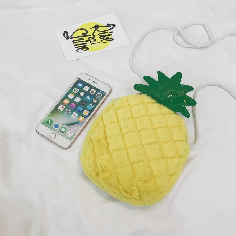 JANESPRI Women Velour CrossBody Bags Pineapple Shaped Box Female Handbags Messenger Bag for Girls Lady Cute Shoulder Bags Bolsas (38)