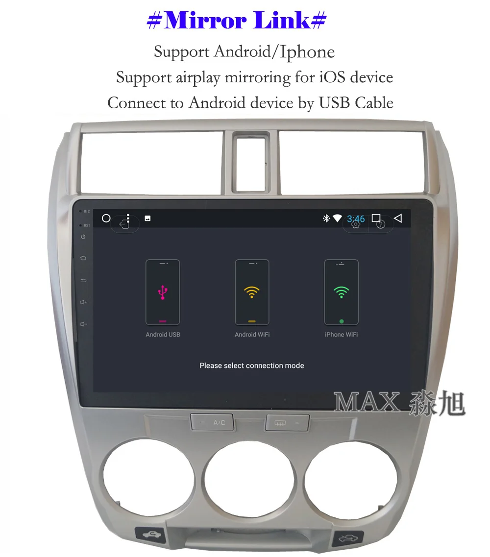 Top MAX 2G 32G GPS Navigation System Android 8.1.0 Car DVD For Honda City 2008-2013 Car Radio Bluetooth Call 4G WiFi SWC Free Map 10