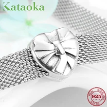 Asli 925 Sterling Silver Bow Menawan Manik Klip Cocok Reflexions Pesona Gelang untuk Wanita Perhiasan Membuat(China)