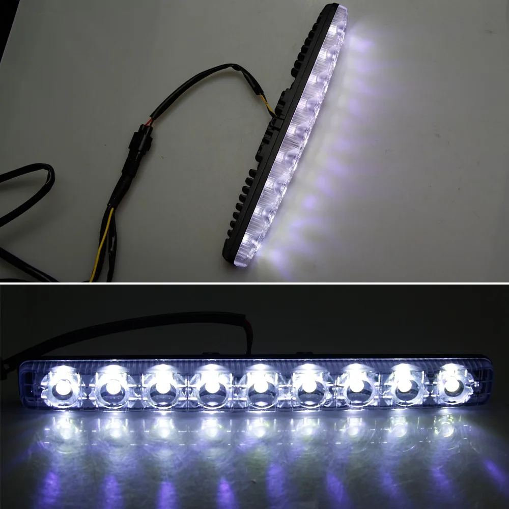 los Wasserdichte Auto High Power High Und Abblendlicht Aluminium LED Tagfahrlicht Mit Objektiv DC12v Xenon Wei/ß 1 satz DRL 2 Teile